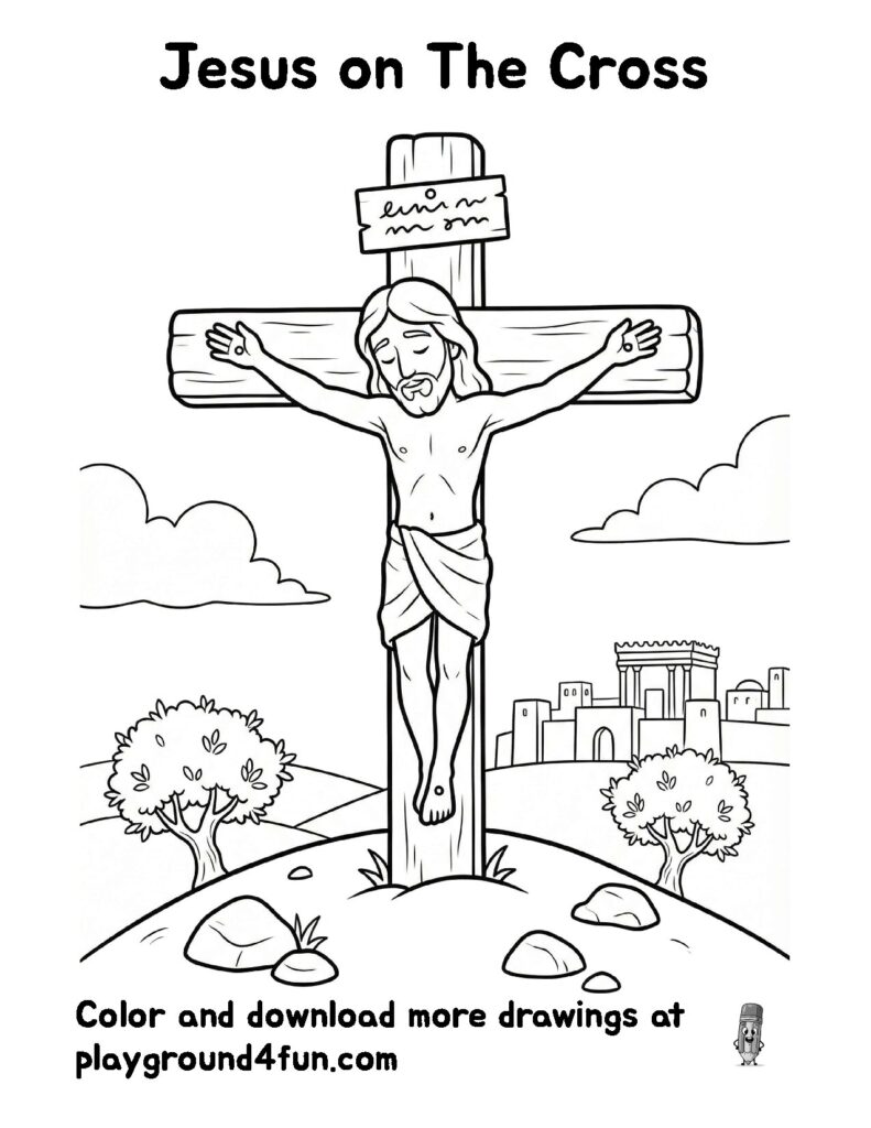 Bible Coloring Pages like Jesus on The Cross
