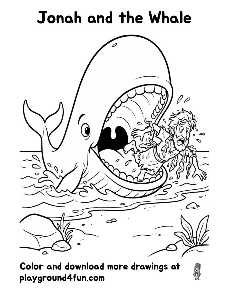Coloring pages: Jonah and the Whale preview