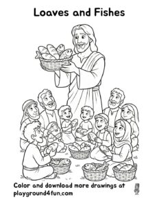 Coloring pages: Loaves and Fishes pdf