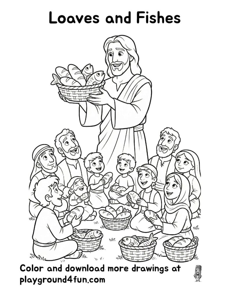 Loaves and Fishes Coloring Pages