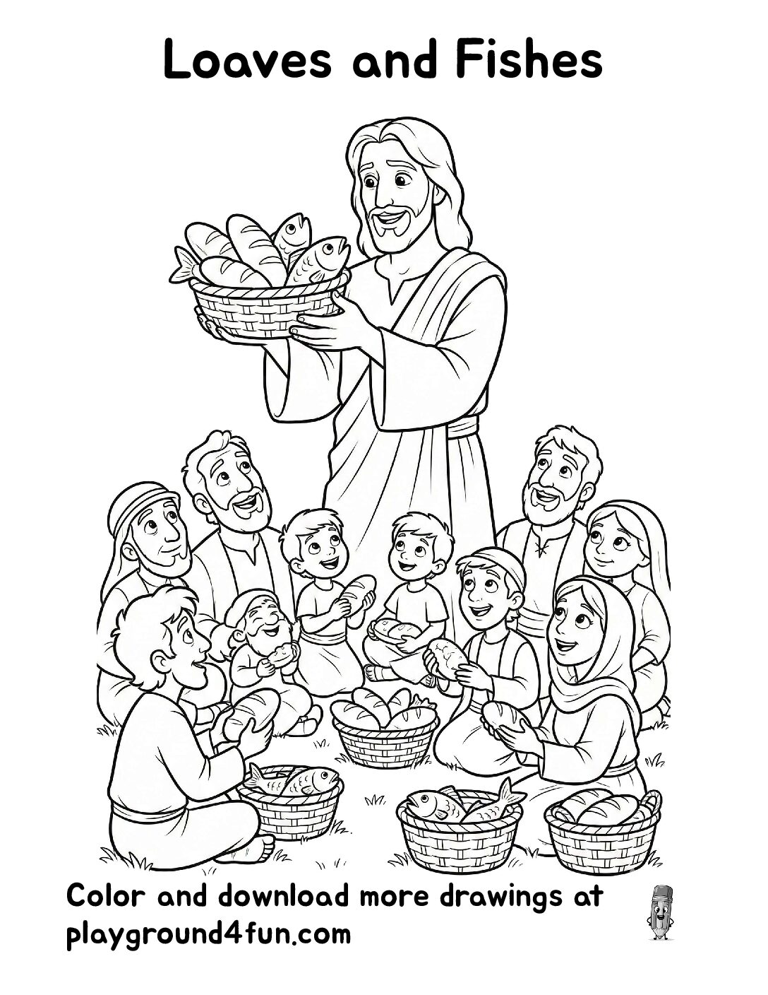 Coloring pages: Loaves and Fishes pdf