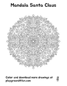 Coloring pages: Mandala Santa Claus pdf