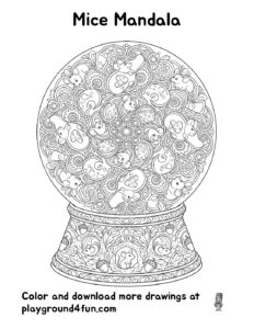 Coloring pages: Mice Mandala pdf