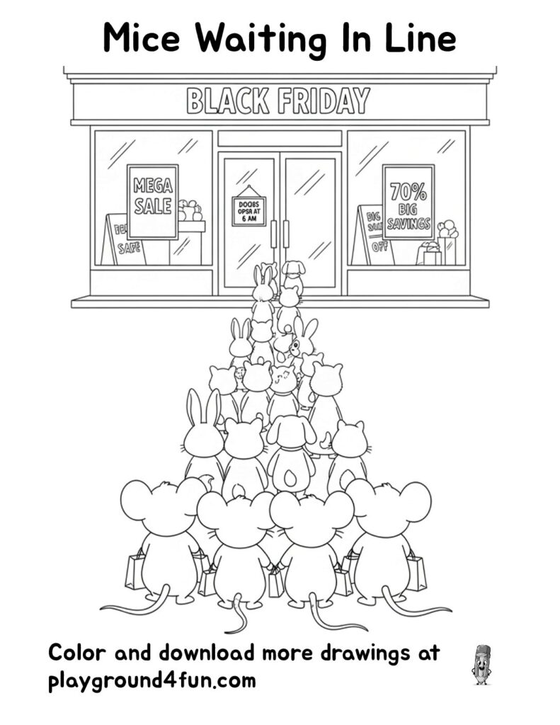 Mice Waiting In Line