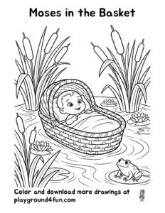 Coloring pages: Moses in the Basket pdf