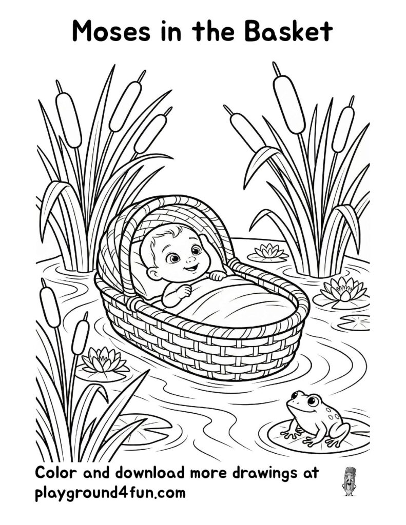 Moses in the Basket Coloring Pages