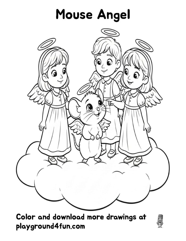 Coloring pages: Mouse Angel preview