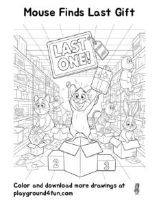 Coloring pages: Mouse Finds Last Gift pdf