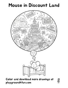 Coloring pages: Mouse in Discount Land pdf