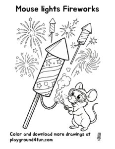 Coloring pages: Mouse lights Fireworks pdf