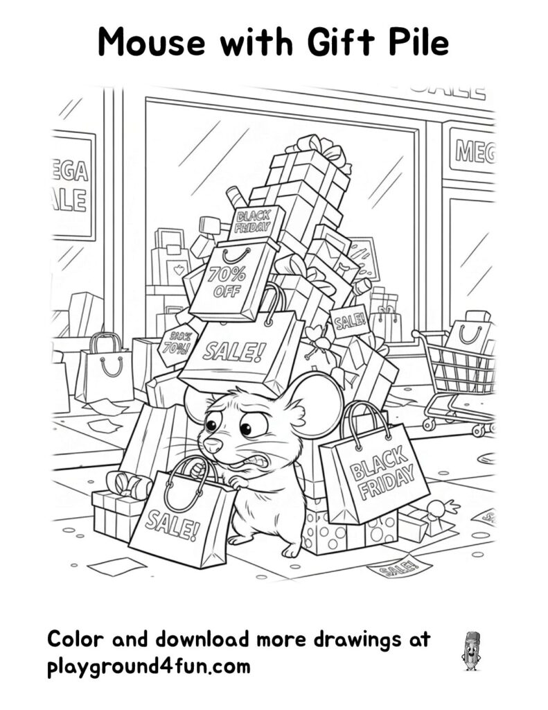 Mouse with Gift Pile