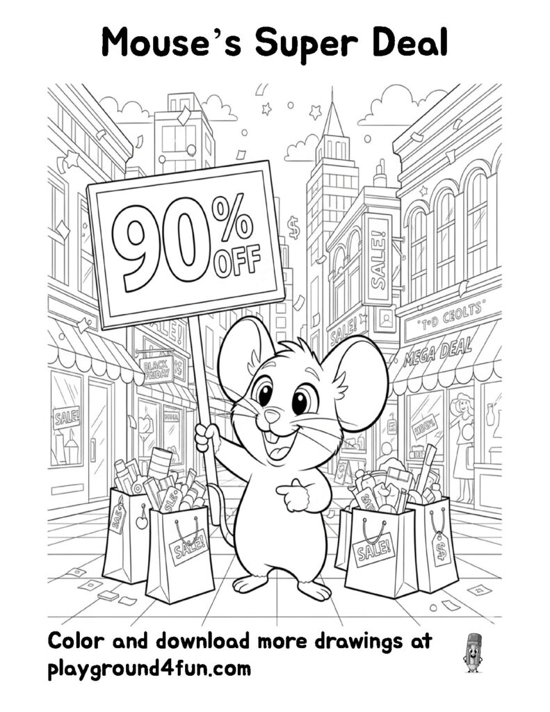 Coloring pages: Mouses Super Deal preview