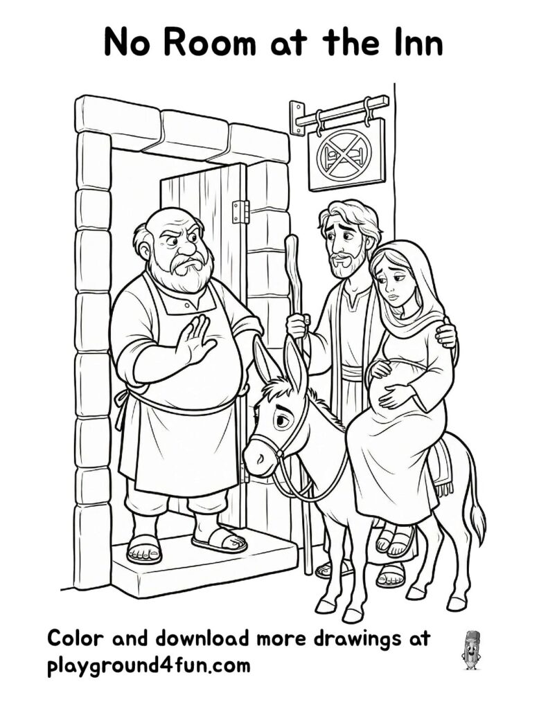 No Room at the Inn Coloring Pages