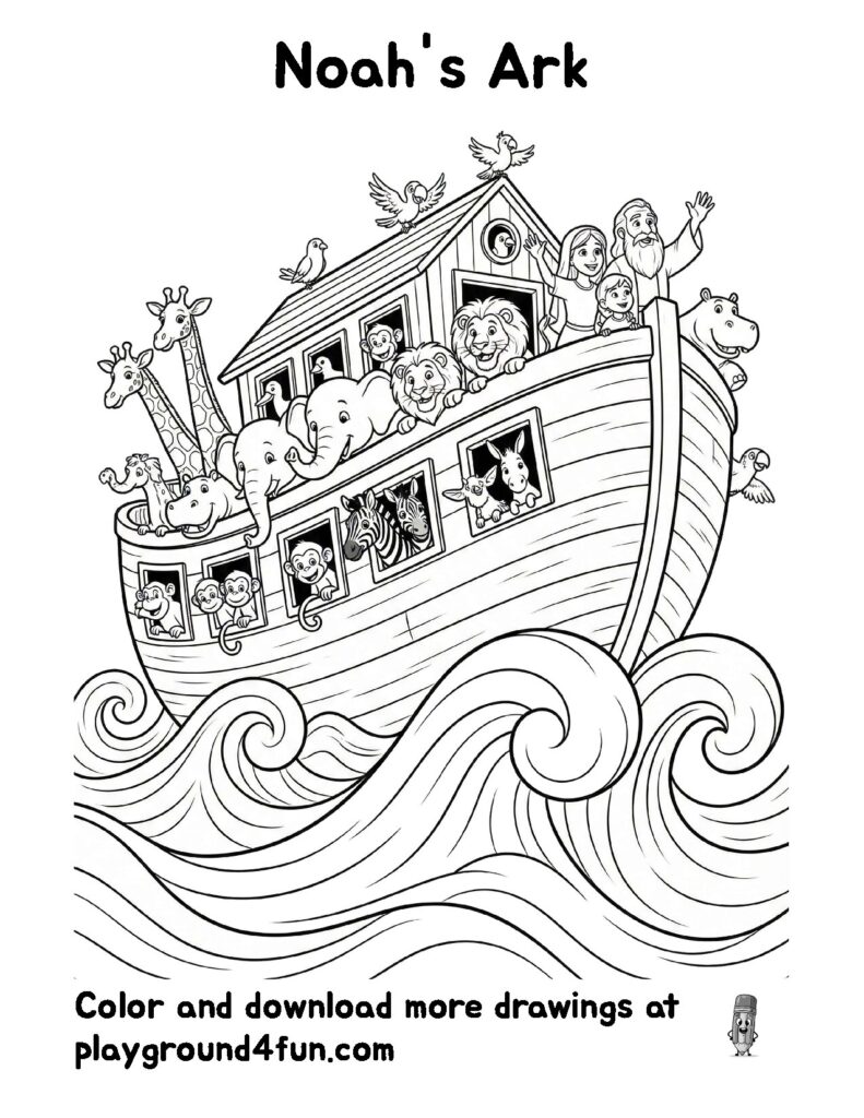 Coloring pages: Noahs Ark preview