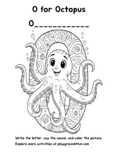 Coloring pages: O for Octopus pdf