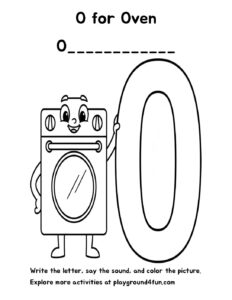 Coloring pages: O for Oven pdf
