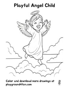 Coloring pages: Playful Angel Child pdf