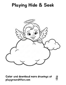 Coloring pages: Playing Hide Seek pdf