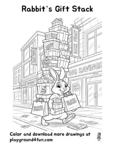 Coloring pages: Rabbits Gift Stack pdf