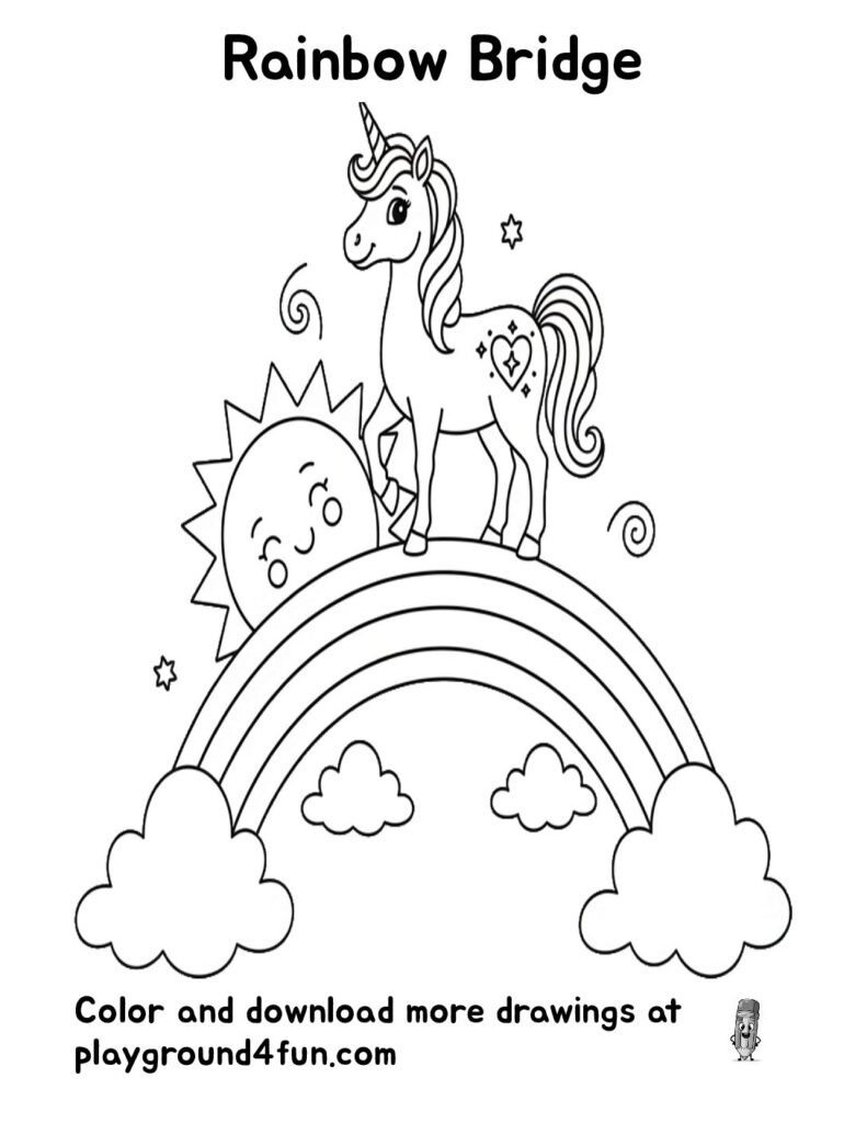 Rainbow Bridge Coloring Pages