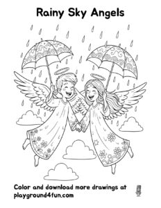 Coloring pages: Rainy Sky Angels preview