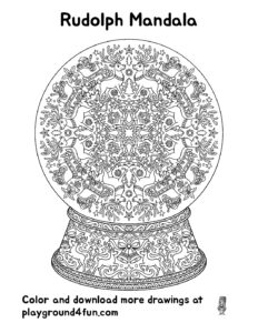 Coloring pages: Rudolph Mandala pdf