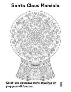 Coloring pages: Santa Claus Mandala pdf