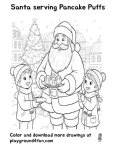 Santa serving Pancake Puffs