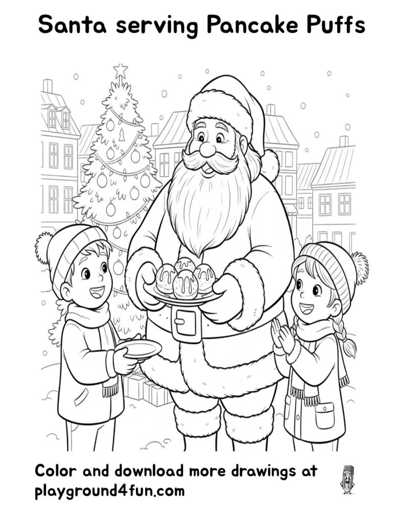 Santa serving Pancake Puffs