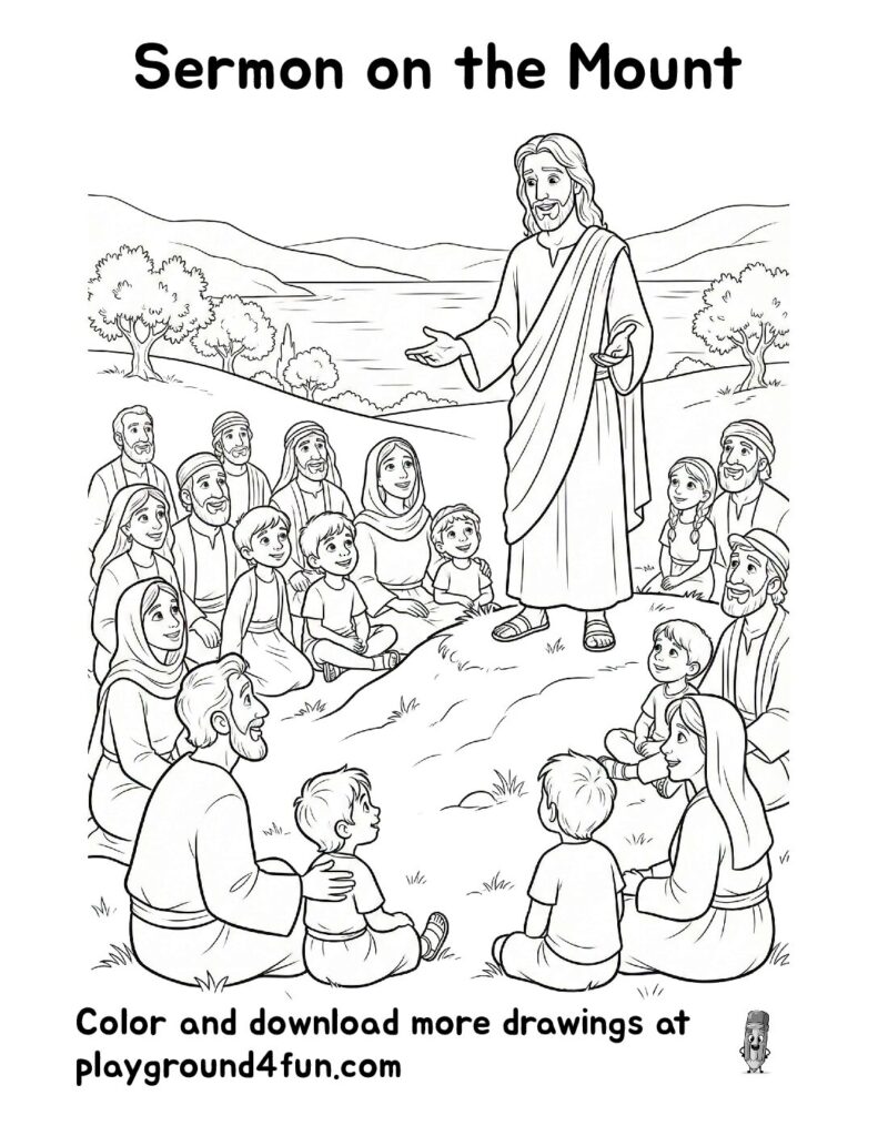 Sermon on the Mount Coloring Pages