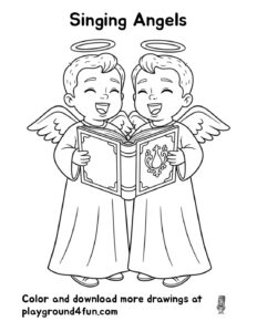 Coloring pages: Singing Angels pdf