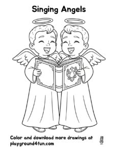 Coloring pages: Singing Angels preview