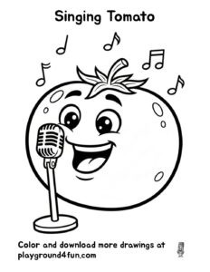 Coloring pages: Singing Tomato pdf