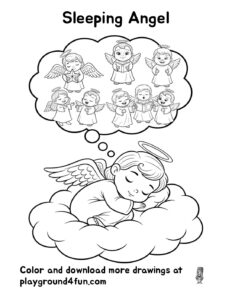 Coloring pages: Sleeping Angel pdf