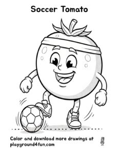 Coloring pages: Soccer Tomato pdf