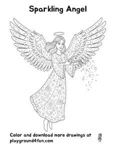 Coloring pages: Sparkling Angel pdf