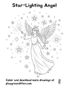 Coloring pages: Star Lighting Angel pdf