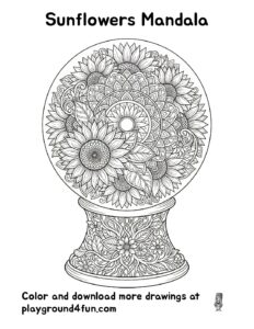 Coloring pages: Sunflowers Mandala pdf