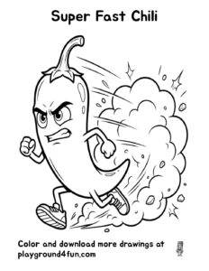 Coloring pages: Super Fast Chili pdf