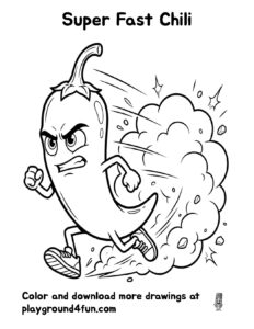Coloring pages: Super Fast Chili preview