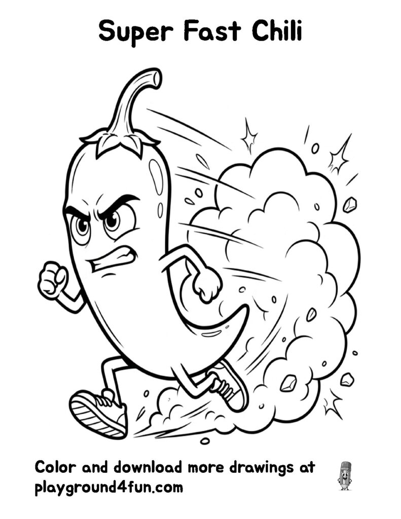 Vegetable Coloring Pages like Super Fast Chili
