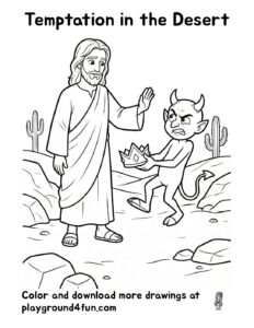 Coloring pages: Temptation in the Desert pdf