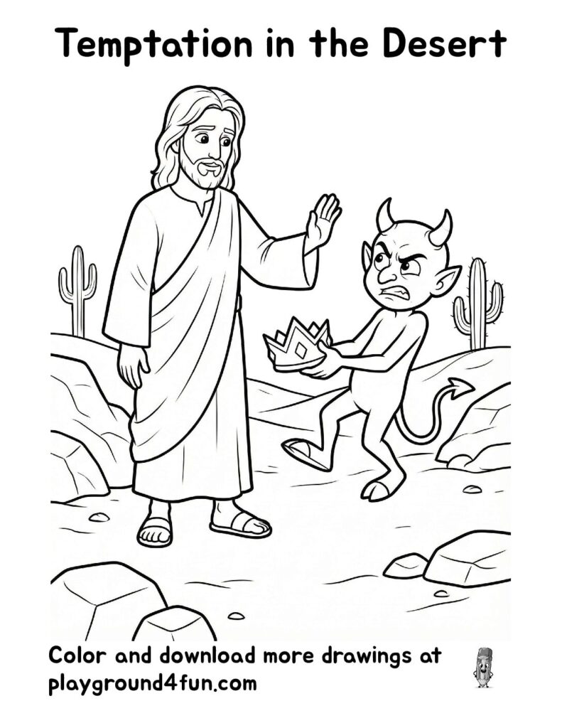 Temptation in the Desert Coloring Pages