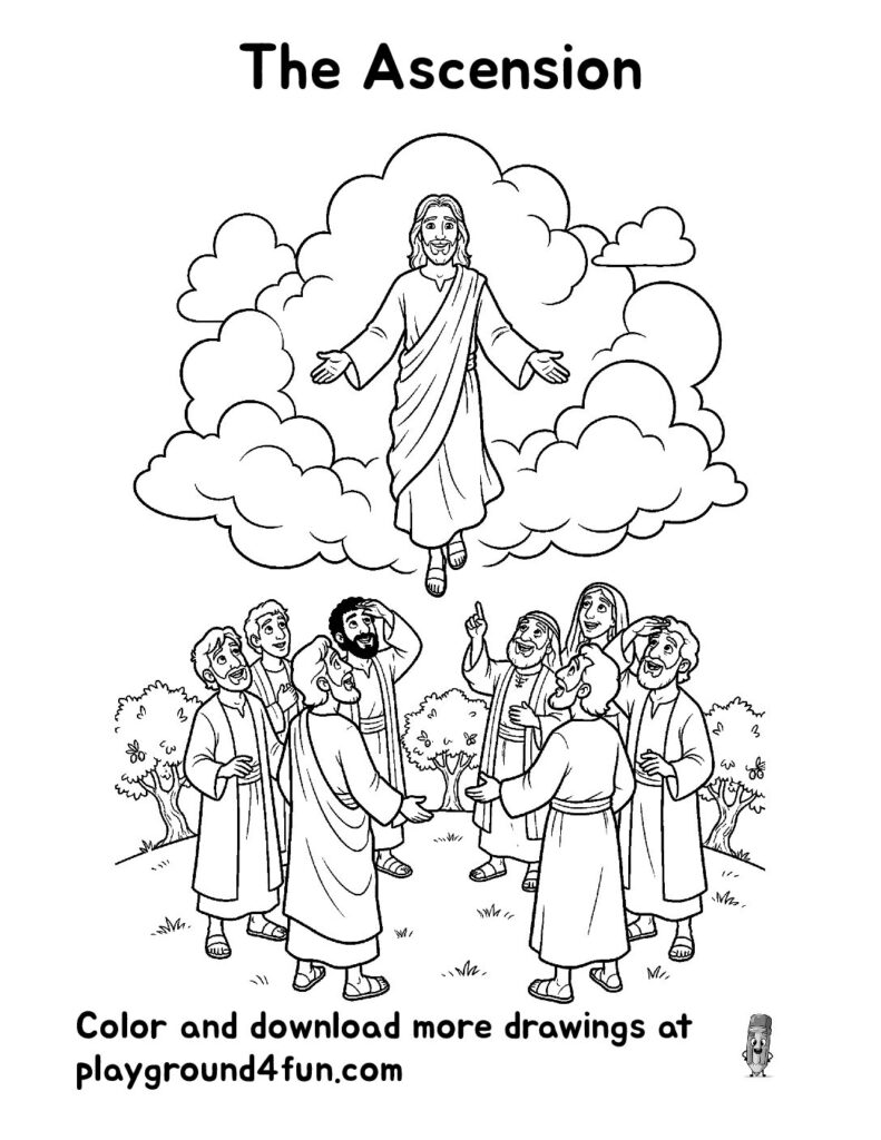 The Ascension Coloring Pages