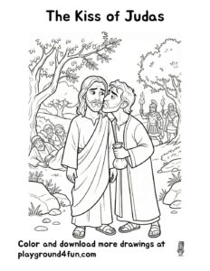 Coloring pages: The Kiss of Judas pdf
