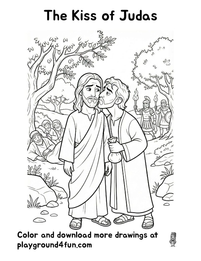 The Kiss of Judas Coloring Pages