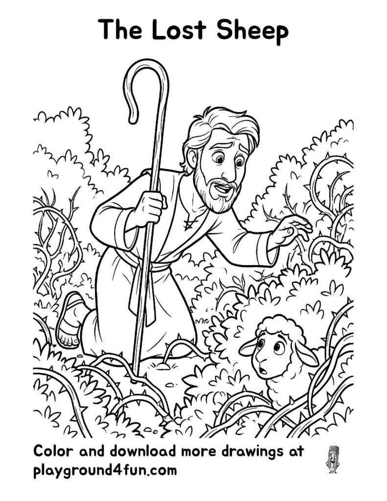 The Lost Sheep Coloring Pages