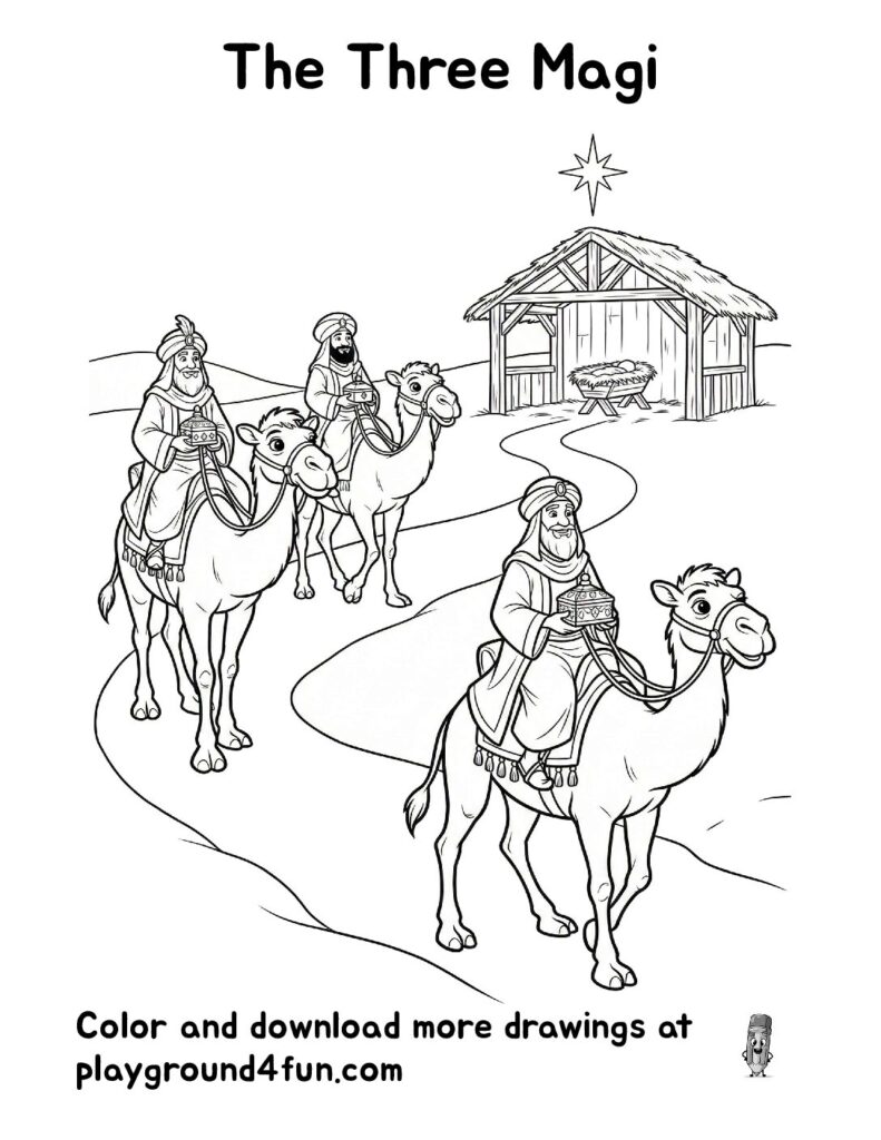 The Three Magi Coloring Pages