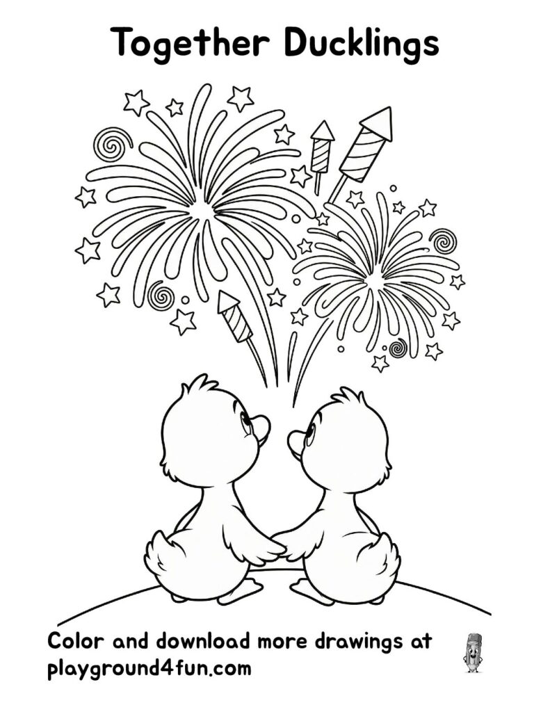 Together Ducklings Coloring Pages