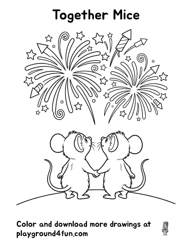 Together Mice Coloring Pages